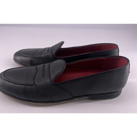 Maus and Hoffman Shoes Mens Size 11 Black Genuine Lizard Loafers Comfort Dressy - Picture 1 of 9